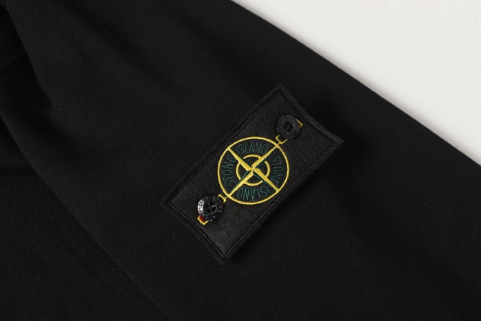Stone Island Badge Logo Half-Zip Pullover Sweatshirt