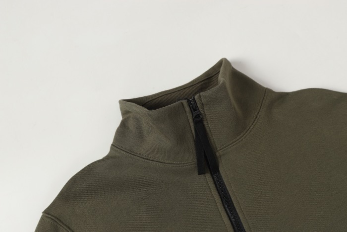 Stone Island Badge Logo Half-Zip Pullover Sweatshirt