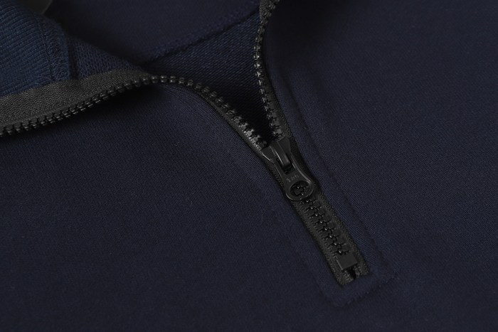 Stone Island Badge Logo Half-Zip Pullover Sweatshirt