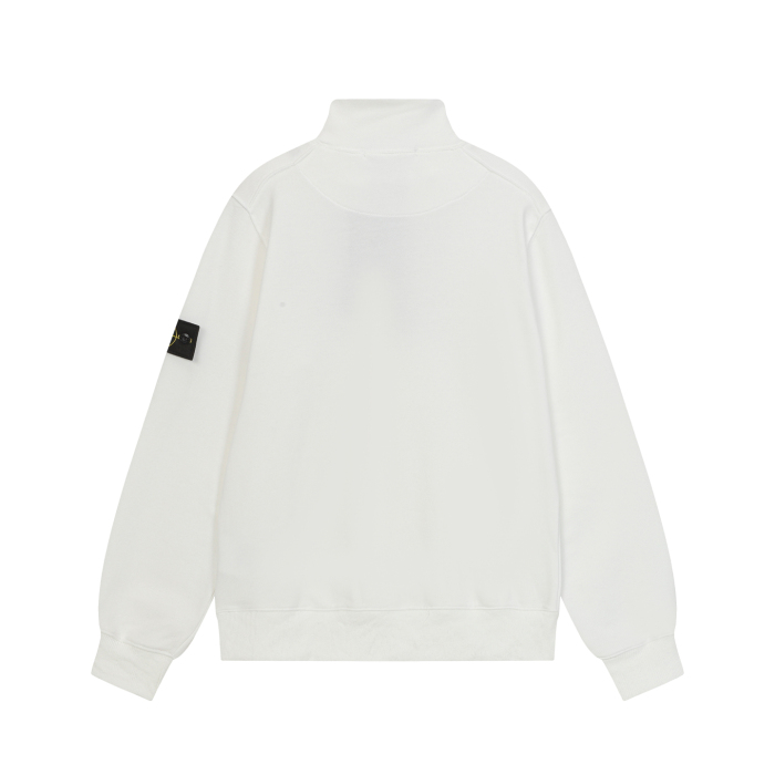 Stone Island Badge Logo Half-Zip Pullover Sweatshirt
