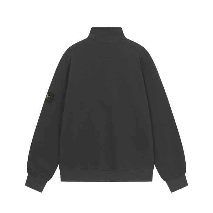 Stone Island Badge Logo Half-Zip Pullover Sweatshirt