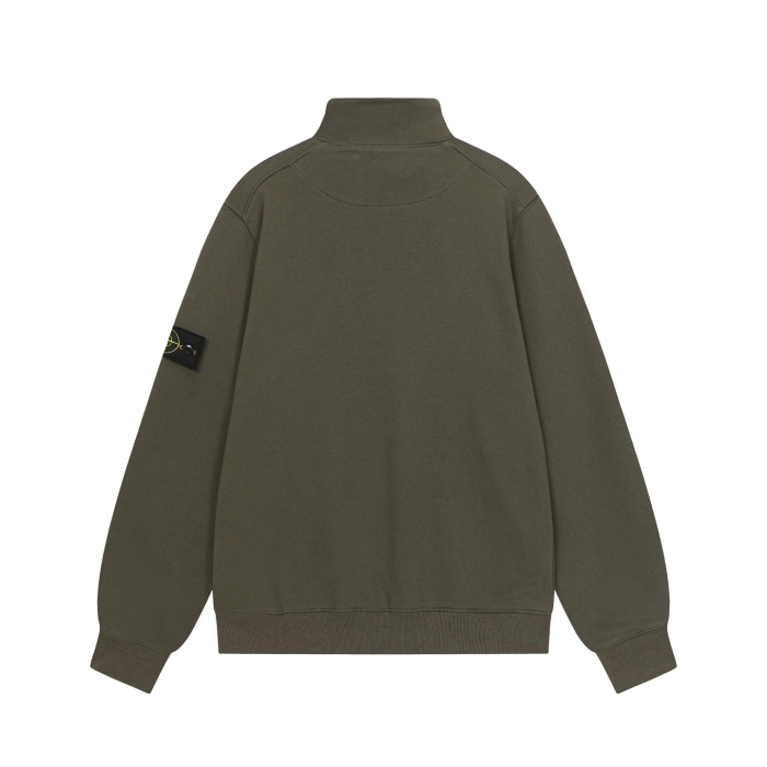 Stone Island Badge Logo Half-Zip Pullover Sweatshirt