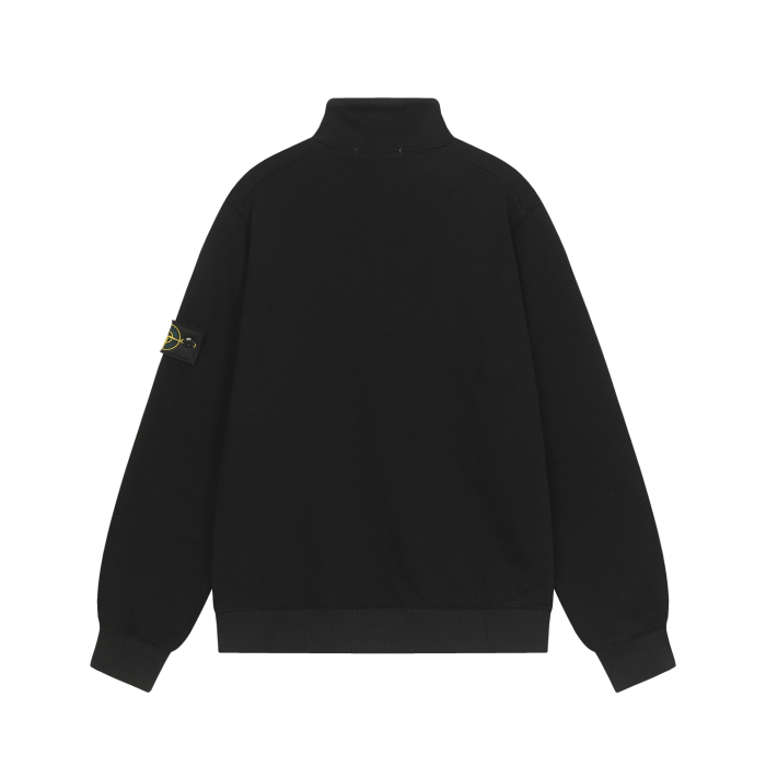 Stone Island Badge Logo Half-Zip Pullover Sweatshirt