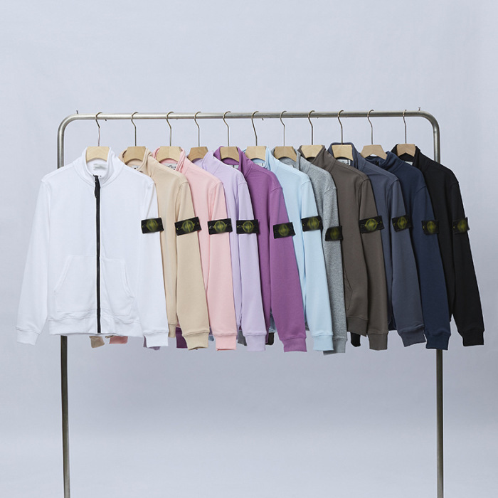 Stone Island Badge Logo Half-Zip Pullover Sweatshirt