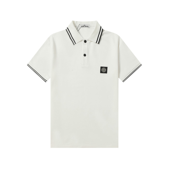 Stone Island Knitted Polo Shirt With Stripes
