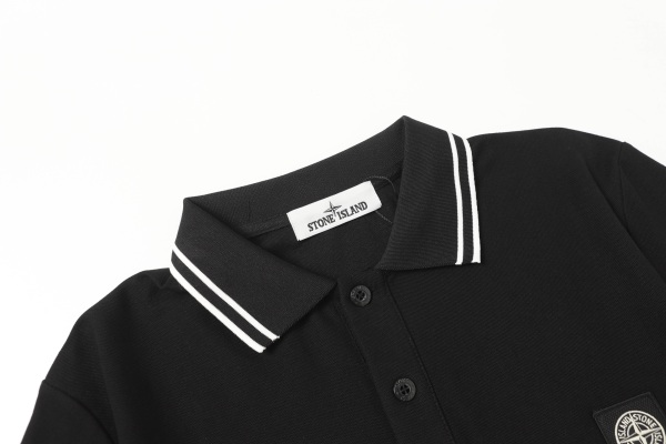 Stone Island Knitted Polo Shirt With Stripes