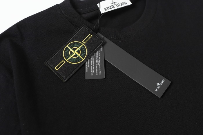 Stone Island Crewneck Drop-Shoulder Short-Sleeve T-Shirt