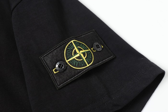 Stone Island Crewneck Drop-Shoulder Short-Sleeve T-Shirt