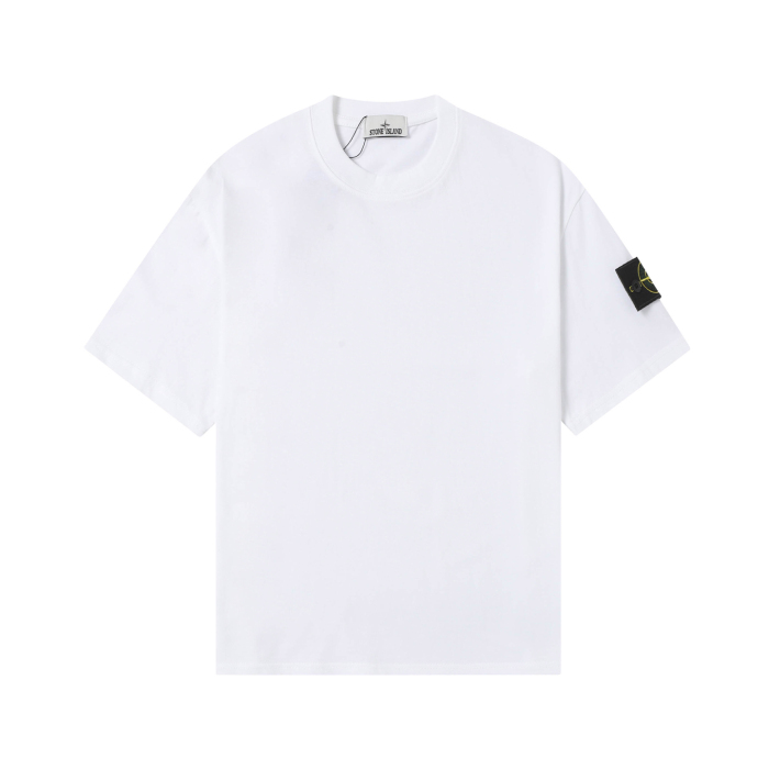 Stone Island Crewneck Drop-Shoulder Short-Sleeve T-Shirt