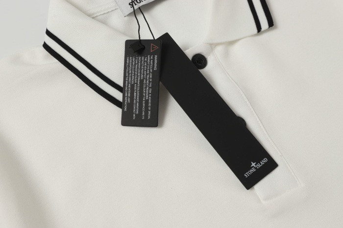 Stone Island Knitted Polo Shirt With Stripes