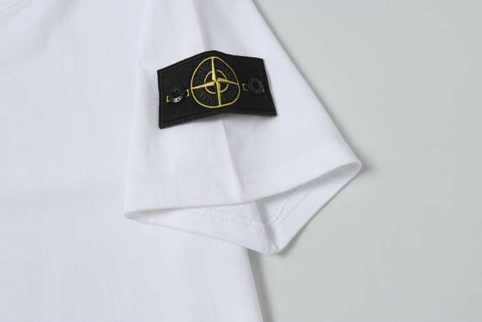 Stone Island Crewneck Drop-Shoulder Short-Sleeve T-Shirt