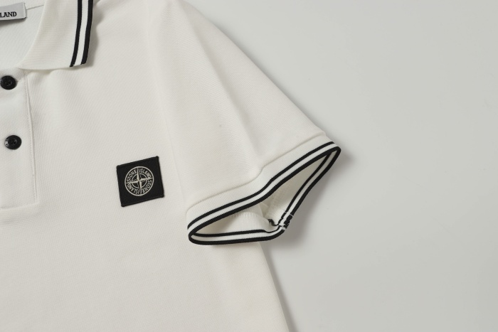 Stone Island Knitted Polo Shirt With Stripes