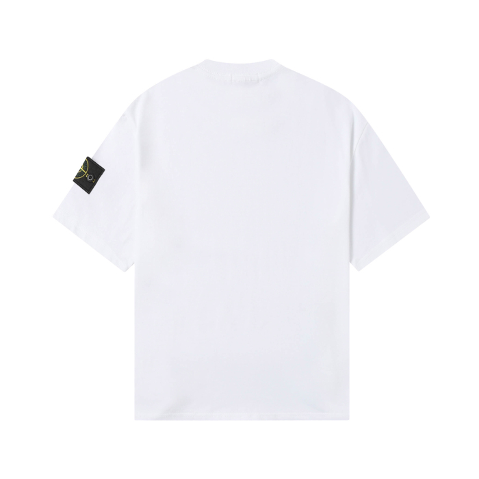 Stone Island Crewneck Drop-Shoulder Short-Sleeve T-Shirt
