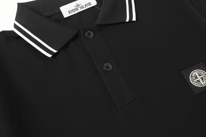 Stone Island Knitted Polo Shirt With Stripes