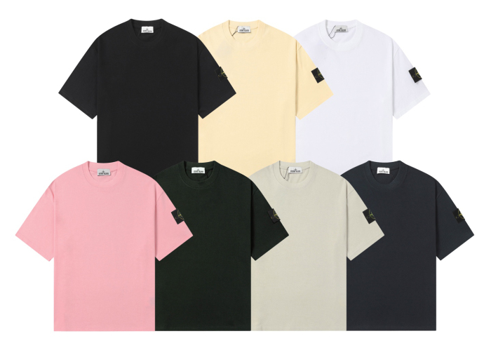 Stone Island Crewneck Drop-Shoulder Short-Sleeve T-Shirt