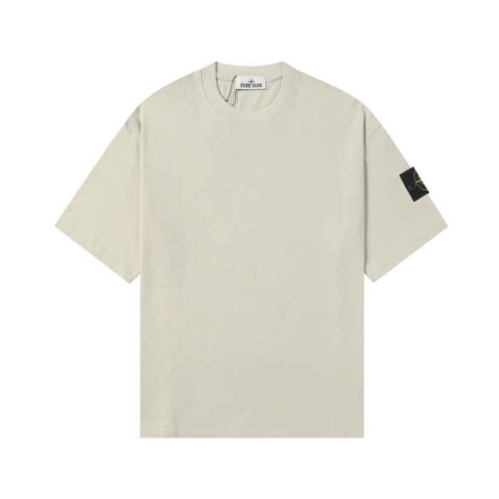 Stone Island Crewneck Drop-Shoulder Short-Sleeve T-Shirt