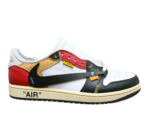 Off-White x Travis Scott x Union LA x Air Jordan 1 Low Black Whirt Red