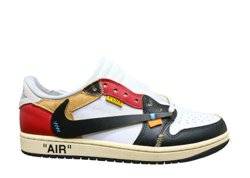 Off-White x Travis Scott x Union LA x Air Jordan 1 Low Black Whirt  Red