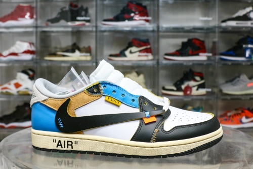Off-White x Travis Scott x Union LA x Air Jordan 1 Low Black Whirt  Blue