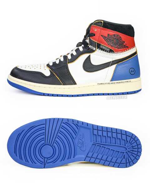 Fragment x Jordan 1 Retro High Union Los Angeles Blue Toe 2026（A1）