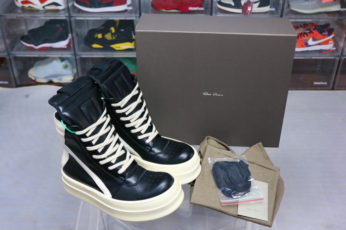 R!ck Owens Mega Bumper Geobasket Black Milk