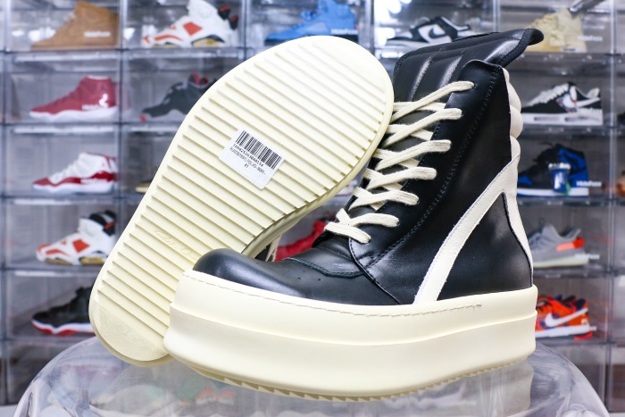 R!ck Owens Mega Bumper Geobasket Black Milk