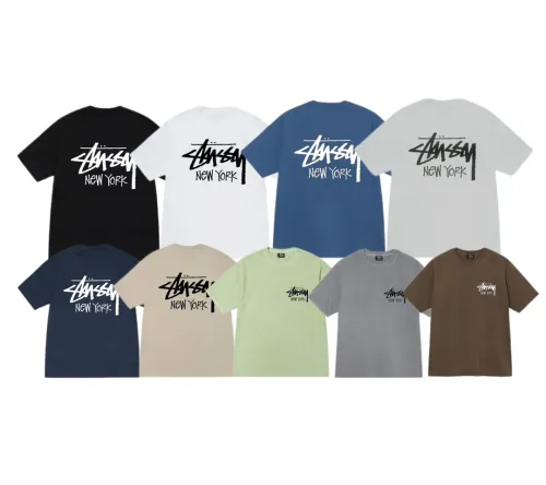 Stussy New York Custom Logo Print Crew Neck T-shirt