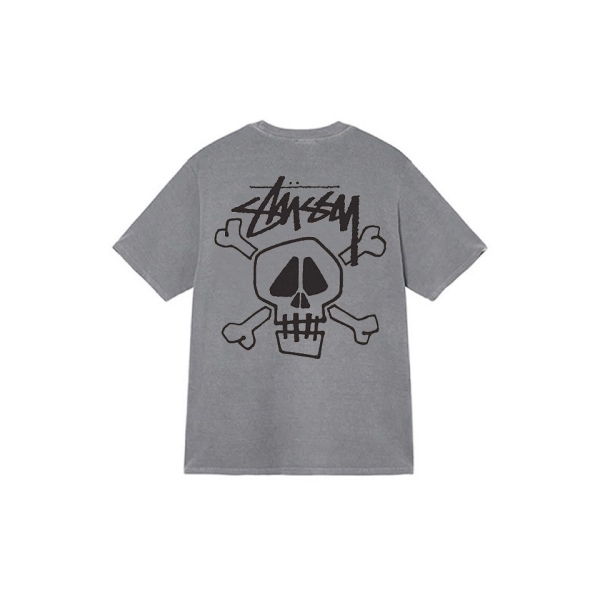 Stussy Skull Print Crew Neck Short Sleeve T-shirt