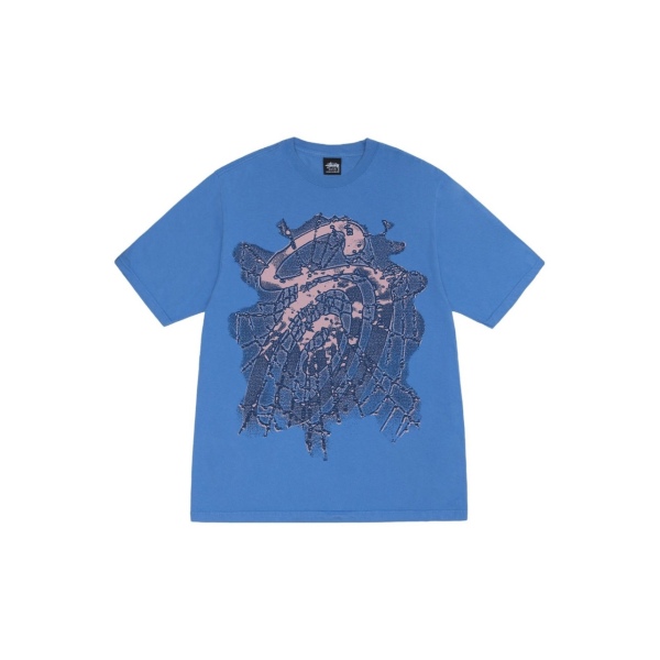 Stussy Mesh Print Crew Neck  T-shirt