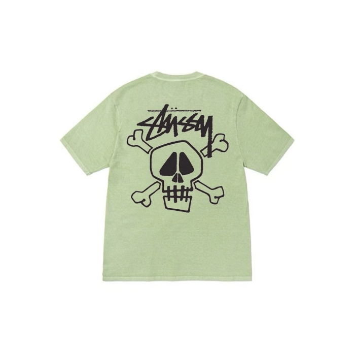 Stussy Skull Print Crew Neck Short Sleeve T-shirt