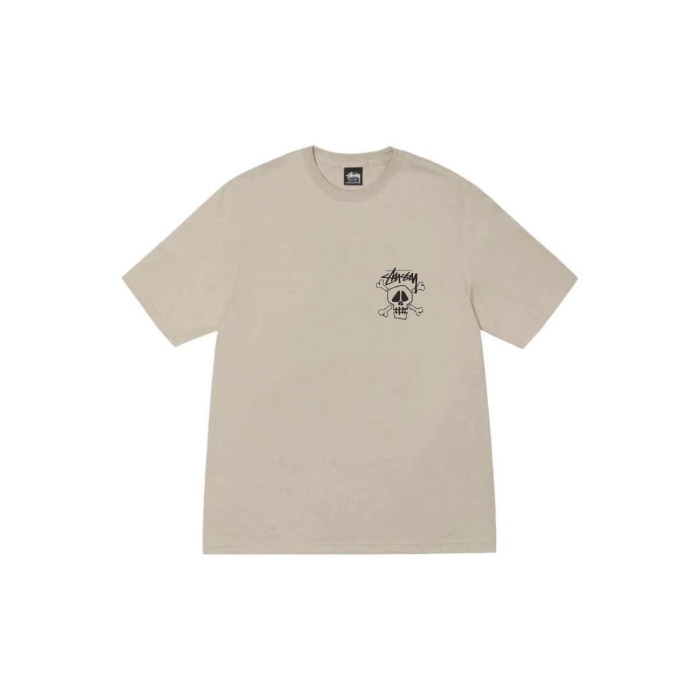 Stussy Skull Print Crew Neck Short Sleeve T-shirt