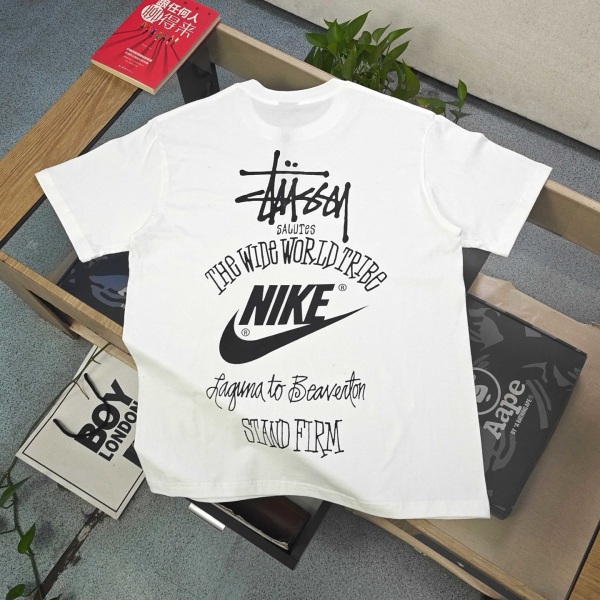 Nike x Stussy Letter Graphic Print Short Sleeve T-shirt
