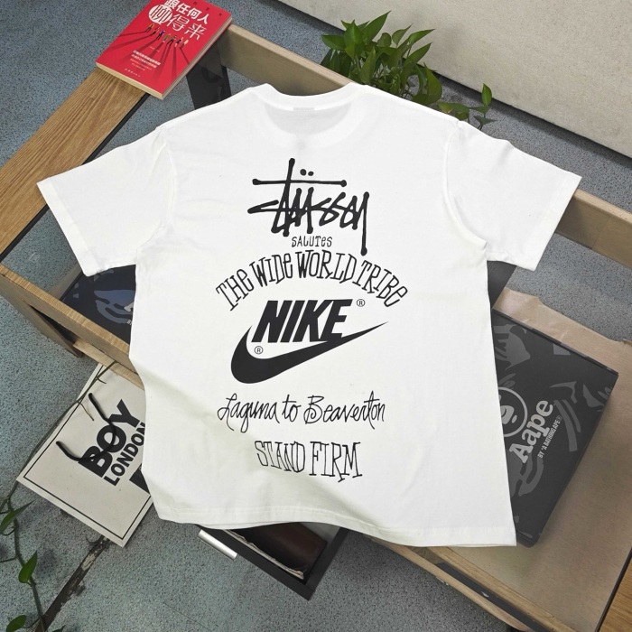 Nike x Stussy Letter Graphic Print Short Sleeve T-shirt