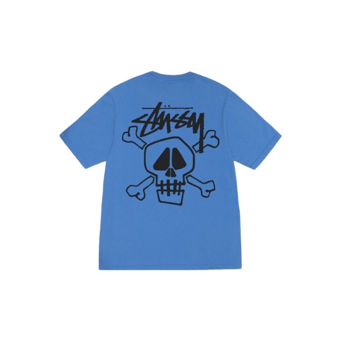 Stussy Skull Print Crew Neck Short Sleeve T-shirt