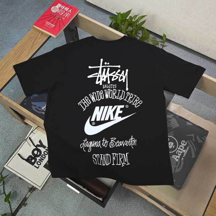 Nike x Stussy Letter Graphic Print Short Sleeve T-shirt