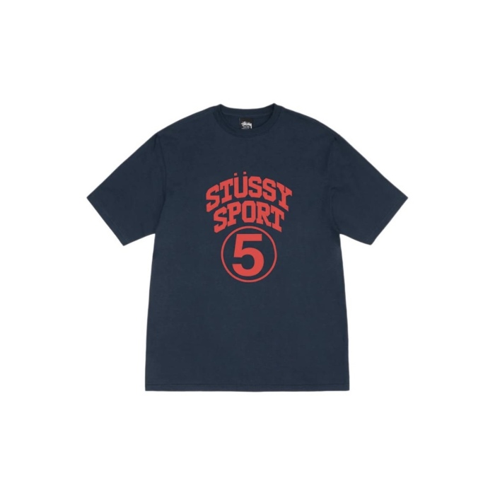 Stussy FW24 Men's SPORT Logo Print Crew Neck T-shirt