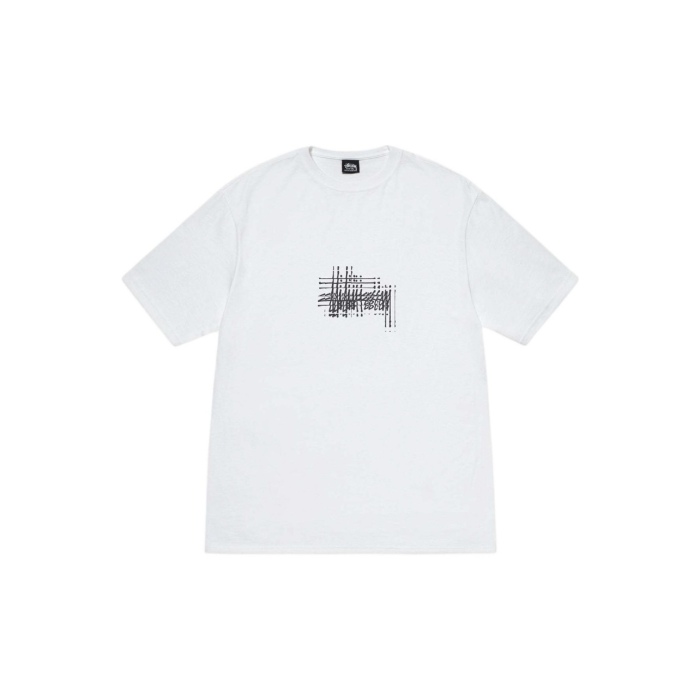 Stussy Patterned Ribbed Collar Loose Short Sleeve T-shirt