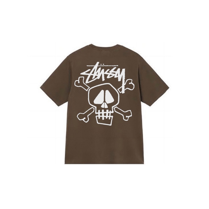 Stussy Skull Print Crew Neck Short Sleeve T-shirt