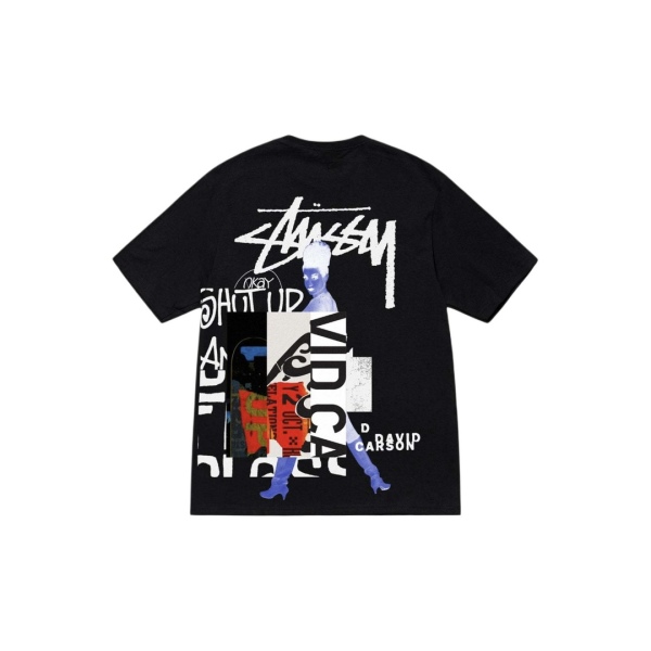 Stussy x David Carson Back Print Logo Crew Neck Short Sleeve T-shirt
