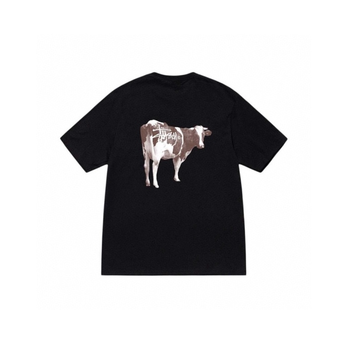 Stussy SS24 Cow Animal Print Drop Shoulder Crew Neck T-shirt