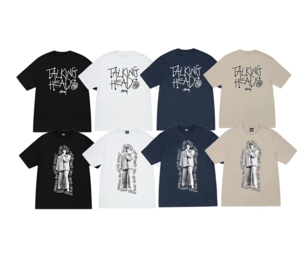 Stussy Michael Portrait Handwritten Graphic Couple T-shirt