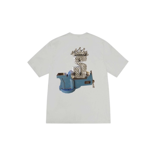 Stussy Ribbed collar with machine-inspired pattern T-Shirt