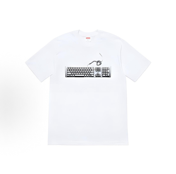 Supreme Navy Keyboard Print  T-Shirt