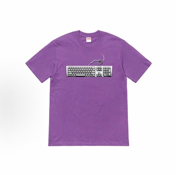 Supreme Navy Keyboard Print  T-Shirt