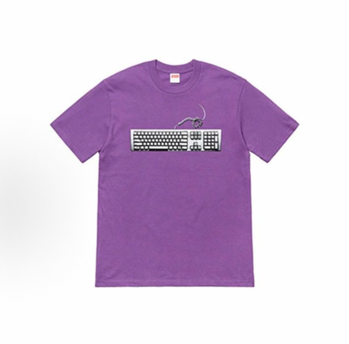 Supreme Navy Keyboard Print  T-Shirt