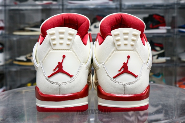 Jordan 4 Retro Pale Ivory Sierra Red  WMNS