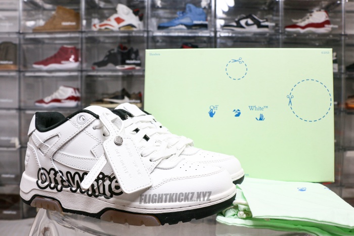 OFF-WHITE Out Of Office OOO Low Tops White Black
