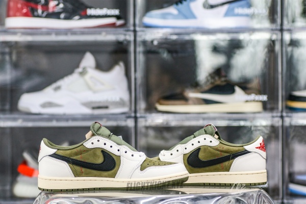 US Warehouse:Travis Scott x Air Jordan 1 ' Medium Olive' （A1）