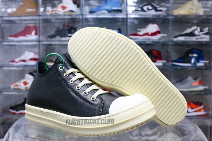 R!ck Owens Concordians Low Sneaks Full Grain Cow Leather Black Milk