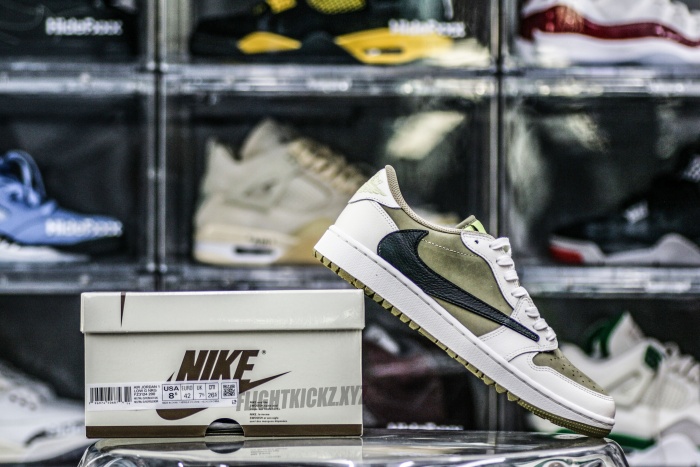 Travis Scott x Air Jordan 1 Low Golf Neutral Olive GS（A1）